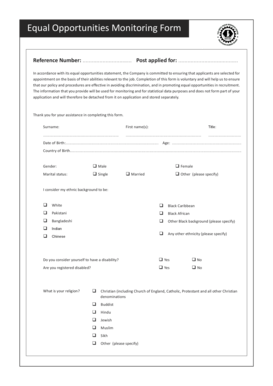 Equal Opportunities Monitoring Form