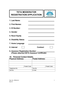Moderator Registration Application
