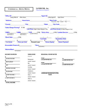 Hotel Motel Listing Form