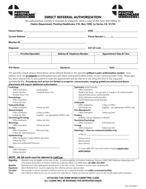 Direct Referral Authorization Form