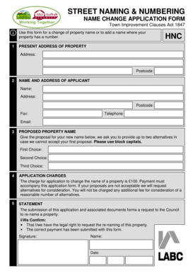 UK Property Name Change Application Form
