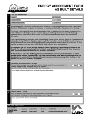 Energy Assessment Form