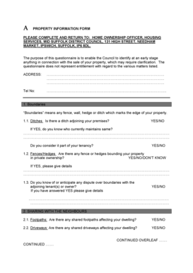 Property Information Form