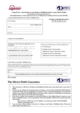 Council Tax Direct Debit Instruction Form