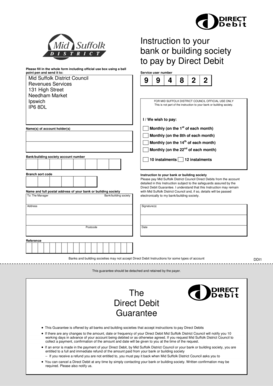Mid Suffolk District Council Direct Debit Instruction