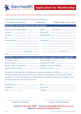 Application for Membership
