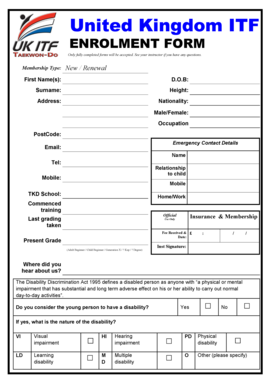UK ITF Enrollment Form