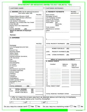 Council Tax Payment Offer Form
