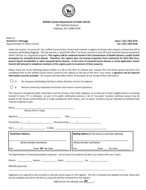 Suffolk County No-Spray Request Form