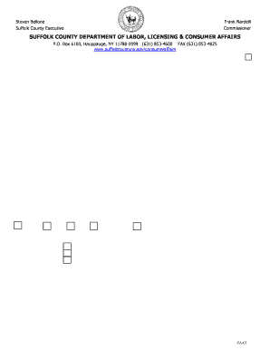 Suffolk County Consumer Complaint Form