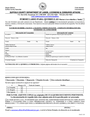 FORMULARIO PARA QUERELLAS