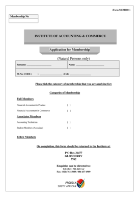 Application for Membership