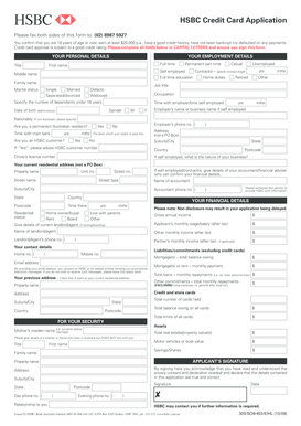 HSBC Credit Card Application