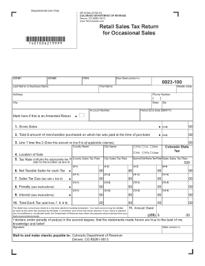 Colorado Retail Sales Tax Return