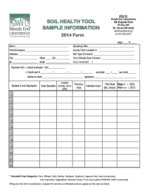 Soil Health Tool Form