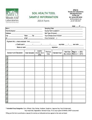 Soil Health Tool Form