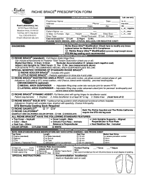 Richie Brace Prescription Form