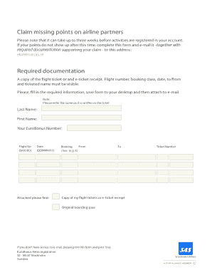 Claim Missing Points Form