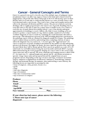 Cancer History Underwriting Form