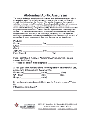 Abdominal Aortic Aneurysm Health Questionnaire