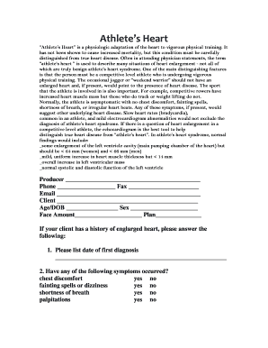 Athlete's Heart Medical Questionnaire