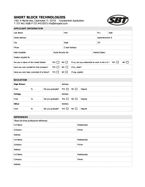 Employment Application Form