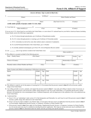 USCIS Form I-134 Affidavit of Support