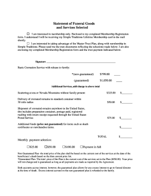 Funeral Services Membership Registration