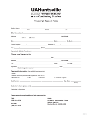 Transcript Request Form