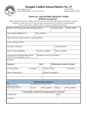 Transcript of records college - CIS Supplemental Form 1: Transcript Request. CIS Supplemental Form 1: Transcript Request - douglas schooldesk