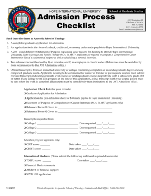 Hope International University Graduate Application