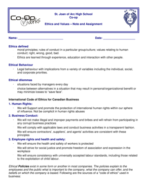 Ethics and Values Assignment