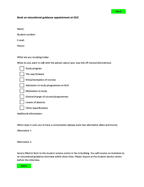 Educational Guidance Appointment Form