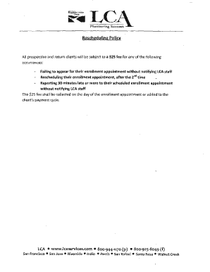 LCA Enrollment Policy and Pre-Enrollment Checklist