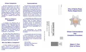 Santa Rosa Police Complaint Commendation Form
