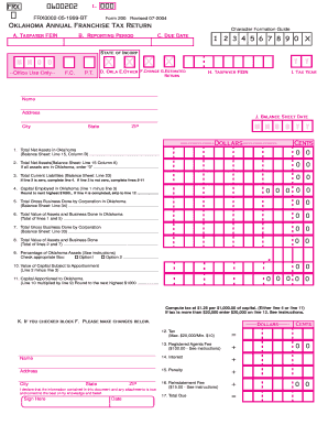 Oklahoma Annual Franchise Tax Return