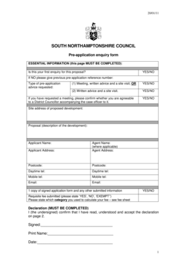 UK Pre-Application Enquiry Form