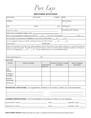 Employment Application Form