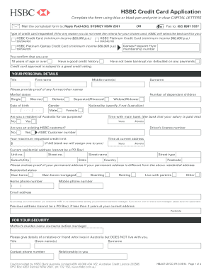 HSBC Credit Card Application