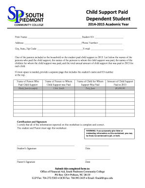 Child Support Paid Form