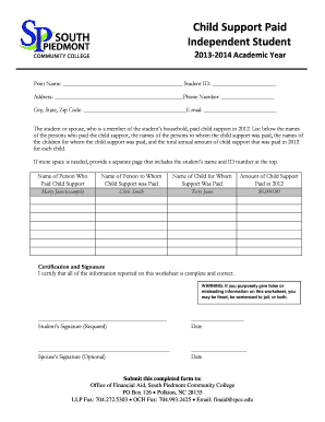 Child Support Paid Form