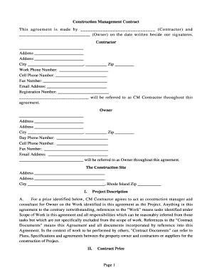 Construction Management Contract