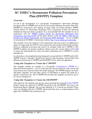 Stormwater Pollution Prevention Plan Template