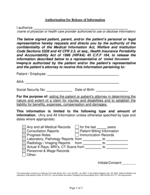 Authorization for Release of Information