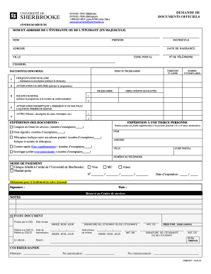 Demande de documents officiels