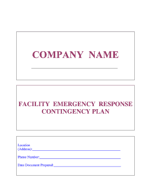 Facility Emergency Response Contingency Plan