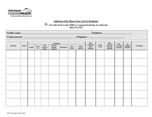 Influenza-Like Illness Line List Form