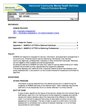 Vancouver Community Mental Health Services - mentalhealth-policies vch