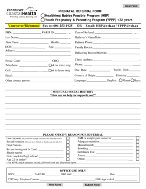 Prenatal Referral Form