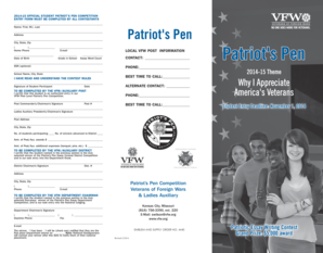 Patriot's Pen Essay Contest Entry Form